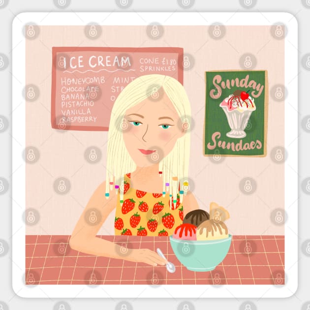 Ice cream Palour Sticker by Salty Siren Studios